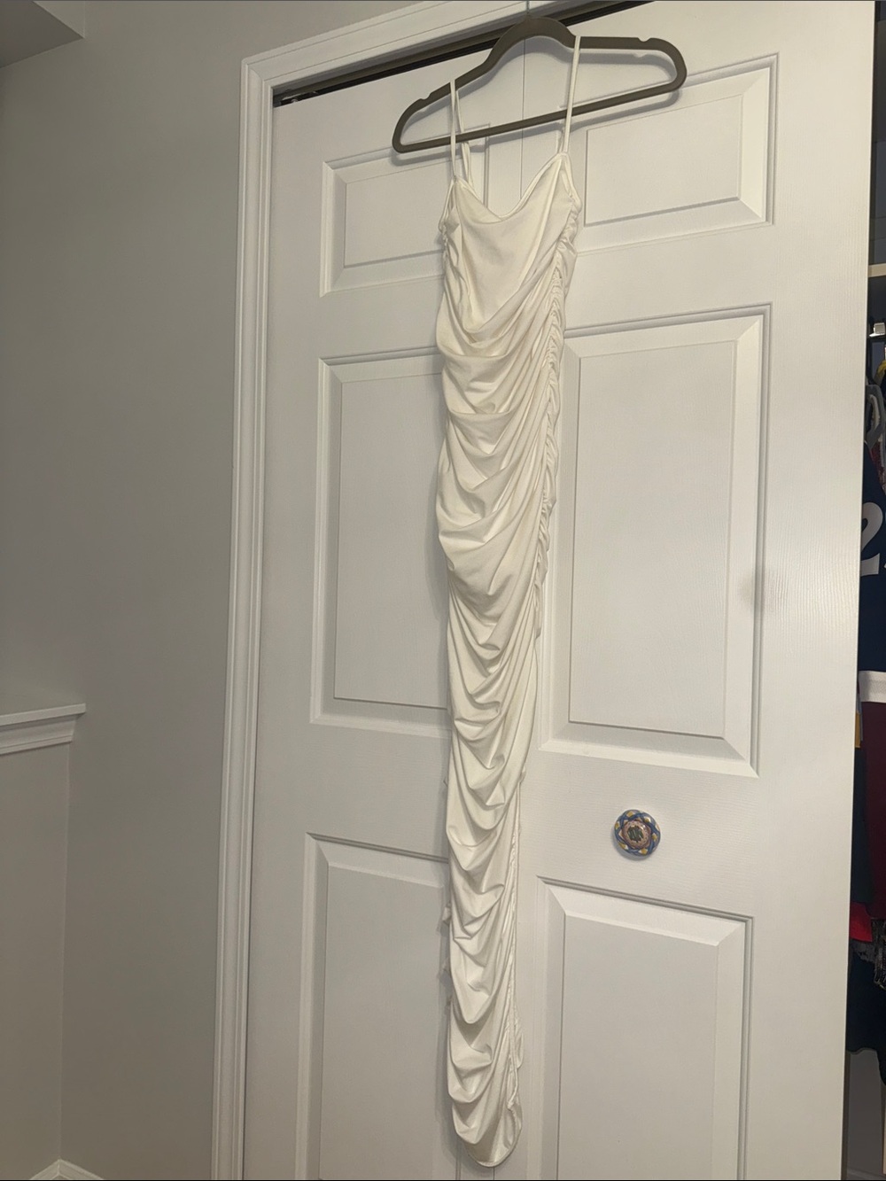 Superdown White Ruched Hanging Dress / Decorative Textile NEW never worn